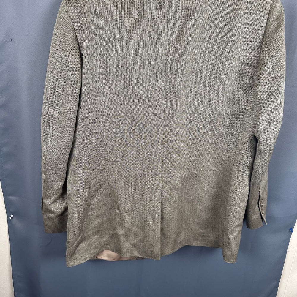 Jos. A. Bank Signature Collection 46R Blazer Tan Grey Herringbone Sport Coat - Picture 12 of 12